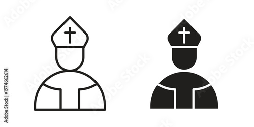 Pope icon design vector. Flat and line vector Icon Design