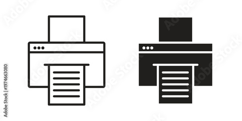 Printer icon design vector. Flat and line vector Icon Design