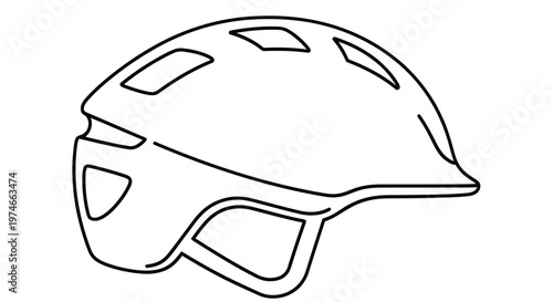 Line drawing of a cycling helmet side view with ventilation holes