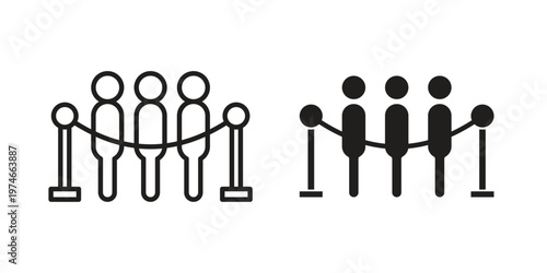 Queue icon design vector. Flat and line vector Icon Design