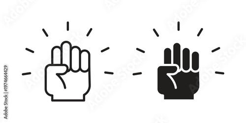 Rebellion icon design vector. Flat and line vector Icon Design