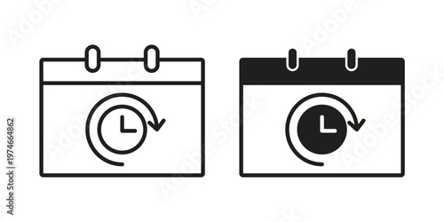 Reschedule icon design vector. Flat and line vector Icon Design