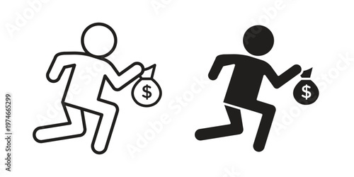 Robbery icon design vector. Flat and line vector Icon Design