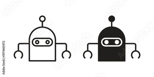 Robo icon design vector. Flat and line vector Icon Design
