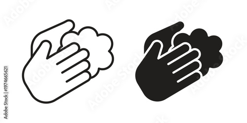 Sanitize hands icon design vector. Flat and line vector Icon Design