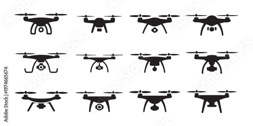 Collection of gun silhouettes including rifles pistols and submachine guns for graphic design and illustration.