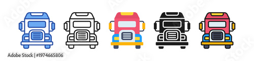 Truck Icon Multi Style Illustration