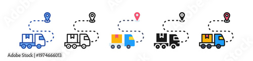 Last Mile Delivery Icon Multi Style Illustration