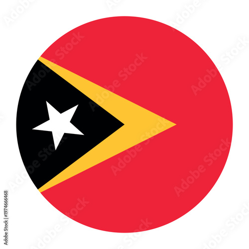 Round flag of East Timor icon isolated on white background. Free Download Round flag of East Timor icon isolated on white background. - GFXLoad