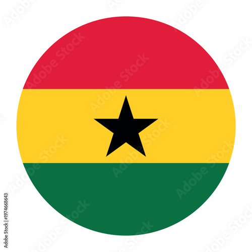 Free Download Round flag of Ghana icon isolated on white background. - GFXLoad