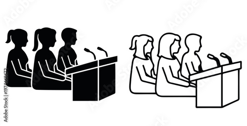 Print Political speaker icon simple illustration of political speaker