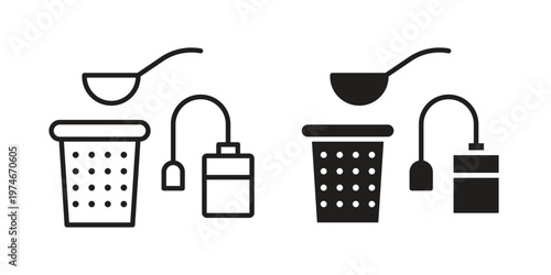Tea infuser icon design vector. Flat and line vector Icon Design