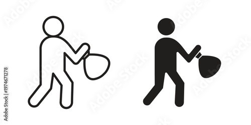 Thief icon design vector. Flat and line vector Icon Design