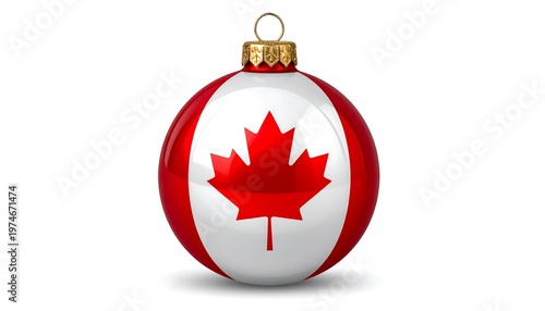 Festive ornament featuring the design of the Canadian flag