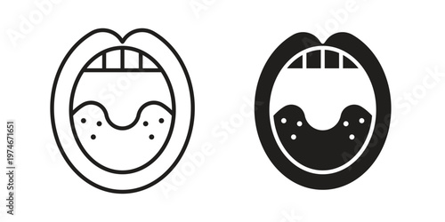 Tonsil icon design vector. Flat and line vector Icon Design