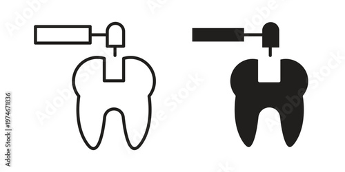 Tooth filling icon design vector. Flat and line vector Icon Design