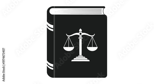 Legal Book Icon With Scales of Justice Symbol