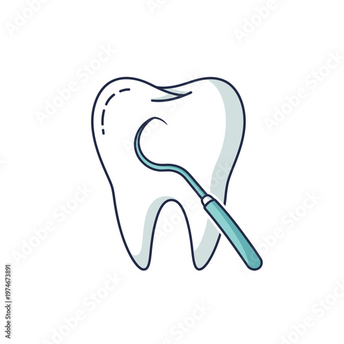 Dental care toothbrush and tooth.