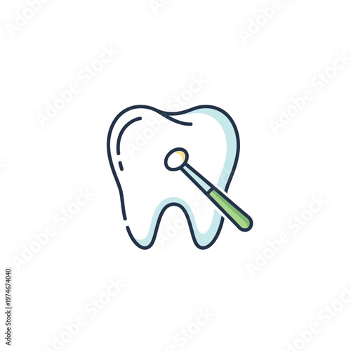 Dental care toothbrush and tooth icon.