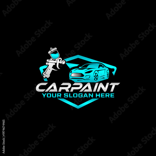 Car Paint Spray Gun Logo Design.
