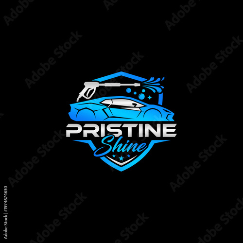 Pristine Shine Car Logo Design.