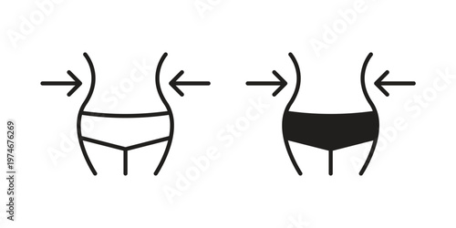 Women waist icon design vector. Flat and line vector Icon Design