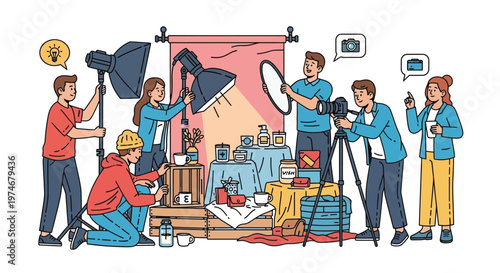 Product Photography Studio Setup with Team.