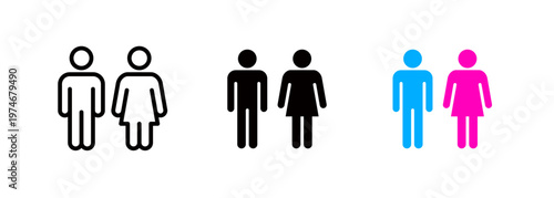 Icons of men and women, icons of married couples, toilet symbol