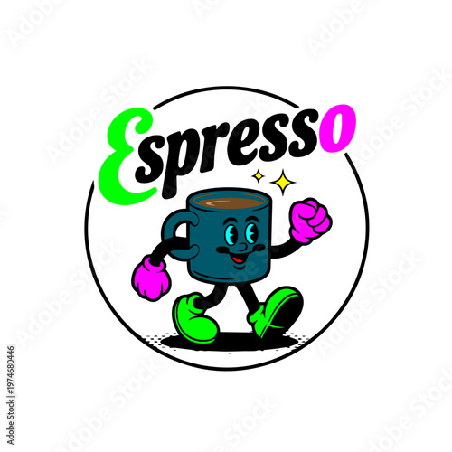 Espresso Coffee Logo Icon- T shirt Design Icon
