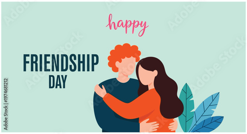 Happy friendship day vector illustration celebrating bonds of friendship with a modern design