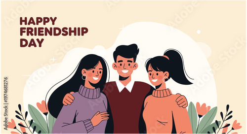 Happy friendship day vector illustration celebrating bonds with friends downloadable graphics