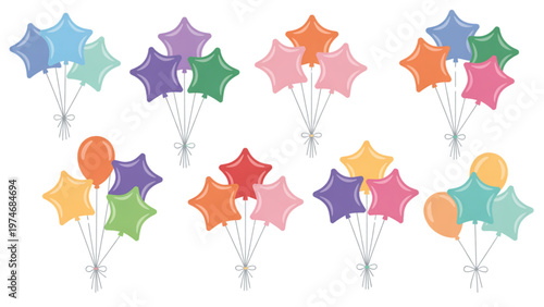 Colorful cartoon fruits and vegetables arranged in a cheerful row isolated on transparent background