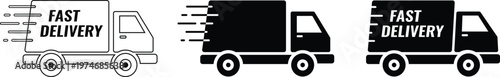 Fotografi Delivery icon, truck delivery icon, shipping delivery truck icon, truck shipping