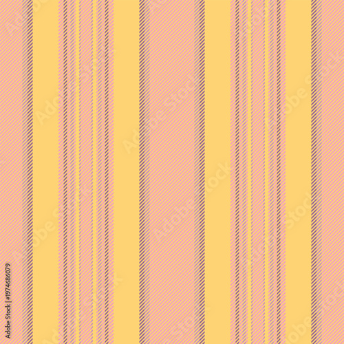 Fervice background fabric seamless, plain pattern vertical vector. Golk texture stripe textile lines in amber and pink colors.
