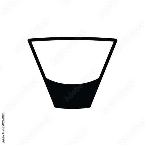 Black and white silhouette of a simple basket