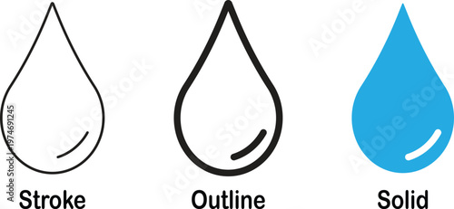 Drop icon, droplet icon, waterdrop icon, water drop symbol, water drop png vector.