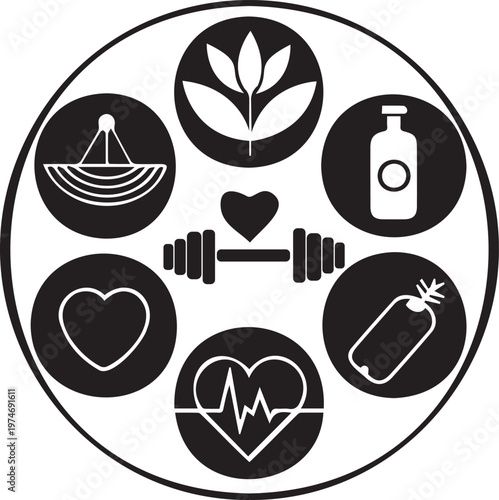 healthy food icons set