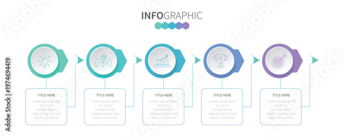 Modern vector from plan to reality  flat illustration. Infographic business data visualization turning Ideas into action timeline process template design with icons.