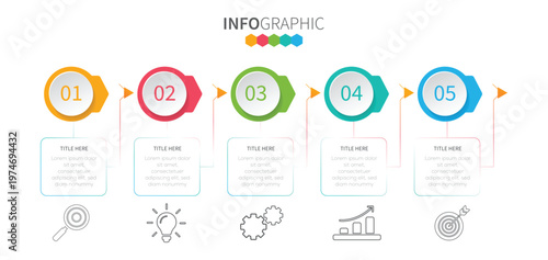 Modern vector from plan to reality  flat illustration. Infographic business data visualization turning Ideas into action timeline process template design with icons.
