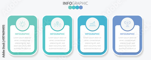 Modern vector from plan to reality  flat illustration. Infographic business data visualization turning Ideas into action timeline process template design with icons.