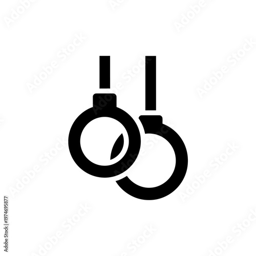 Gymnastic rings exercise equipment black icon illustration