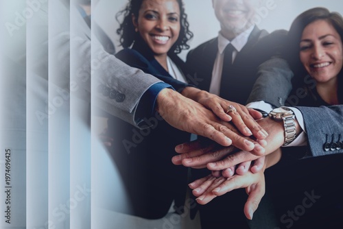 Obraz na plátne Diverse team joining hands photo