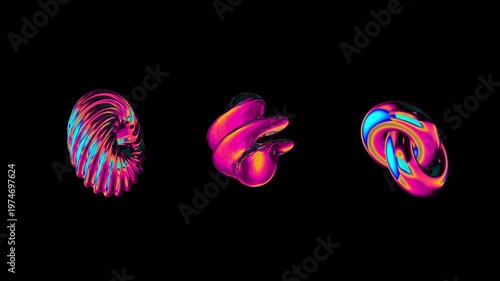 animation of holographic abstract shape 