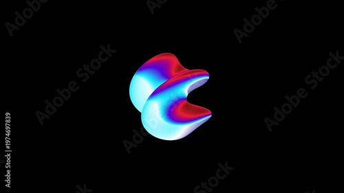animation of holographic abstract shape 