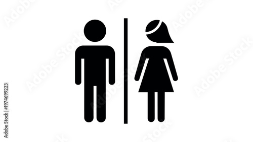Restroom toilet male female sign icon