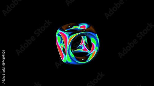 animation of holographic abstract shape 