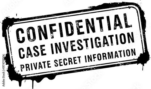 Confidential red ink rubber stamp sign symbol grunge effect vector illustration design confidential case investigation tampon classified private secret information
