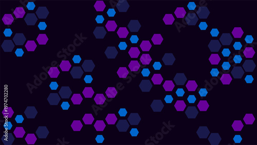 Futuristic Neon Hexagonal Abstract Vector Illustration for Digital Design on Dark Background