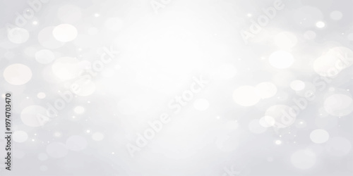 Tableau sur toile Abstract Christmas lights bokeh winter holiday background with silver blue glitt
