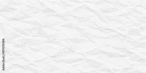 White crumpled paper texture with wrinkles and creases